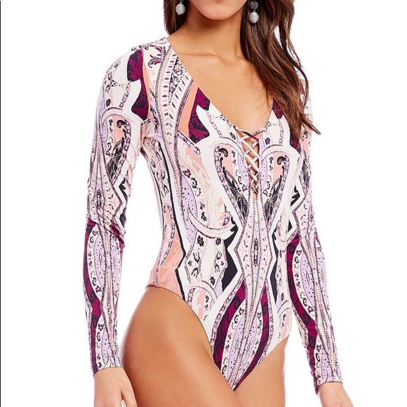 NWT Free People Paisley Pick A Place Bodysuit - Picture 2 of 8
